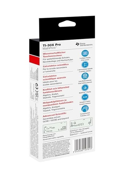 Tı-30x Pro Mathprint Okul Hesap Makinesi 4 Satırlı Yüksek Çözünürlüklü Ekran, Güneş Enerjisi Ve Pille Çalı Genel