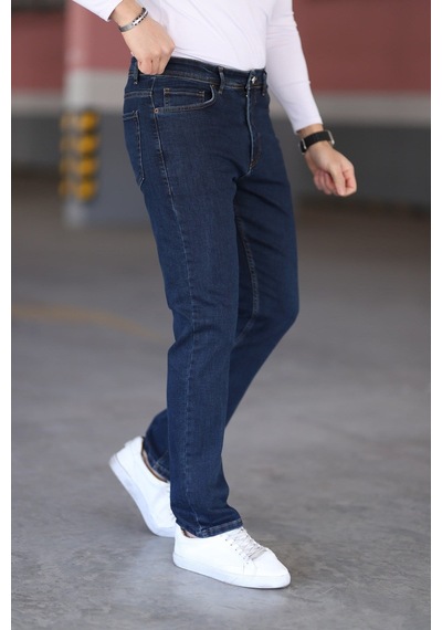 Myrab Denim Siyah Erkek Regular Fit Rahat Kesim Jean Pantolon Koyu Lacivert