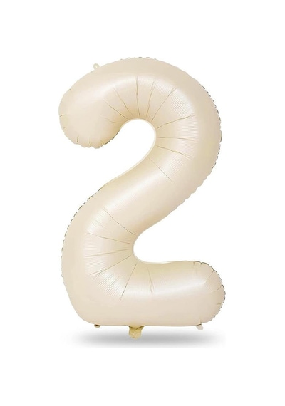 2 Rakam Krem Folyo Balon 34 İnç 76-82 Cm
