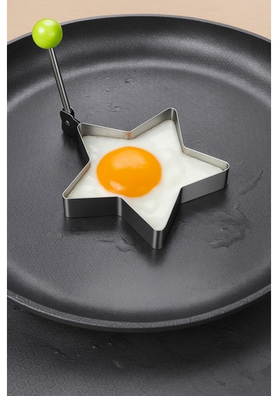 Metal Yıldız Omlet Ve Krep Kalıbı Yapışmaz Şekilli Yumurta Pişirme Kalıbı Altın