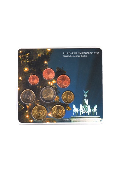 Almanya Euro Set 2002 A. Brandenburg Kapısı. Özel Kartında Çil.