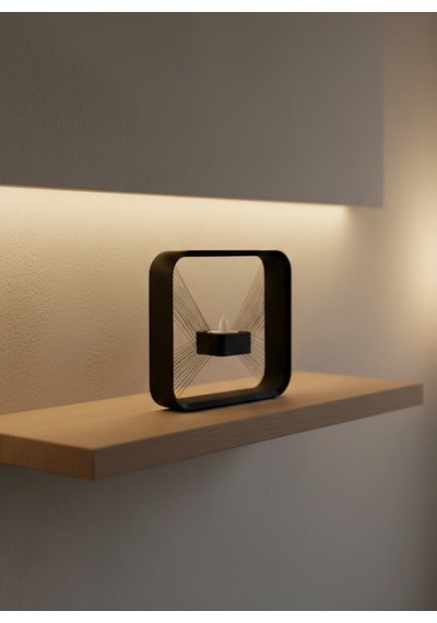 Askılı Kare Mumluk Duvar Dekoru Loş Salon Ve Modern Mekanlar