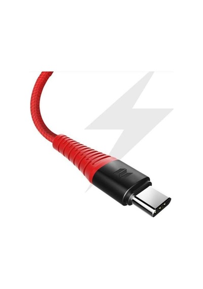 Rock Space Z10 Hi-tensile 120 Cm. 5v/3a Max. Type-c Şarj Ve Data Aktarım Kablosu Kırmızı