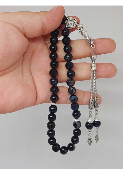 Akik Taşı Tesbih 33lük 8mm 51330 Siyah
