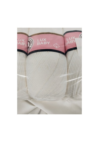 Lux Baby Beyaz El Örgü İpi Art No:3010 - Nm:3.4 - 100gr. 340mt. 3 Adet - Renk: 111