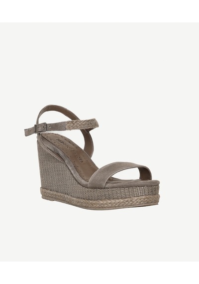 Yargıcı Tek Bantlı Tabanı Hasır Sargılı Süet Espadril 26ykay4020x 025 Vizon
