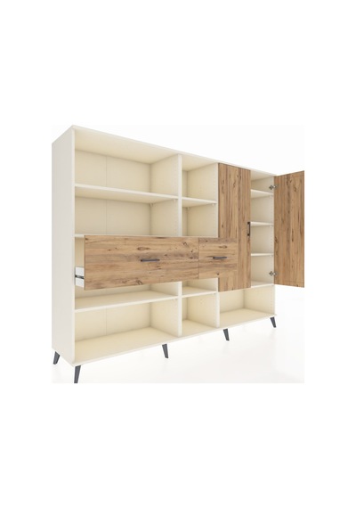Hyperion Dolap 10 Raflı 2 Çekmeceli 2 Kapaklı 220x44x163 Aytaşı-ç Aytaşı-çam