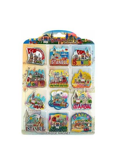 İstanbul Temalı Silikon Buzdolapı Süsü Magnet 12'li Set 25899644