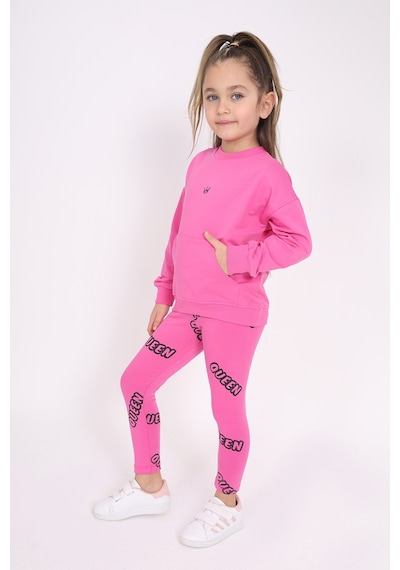 Toontoy Kids Toontoy Kız Çocuk Nakışlı Taytlı Takım Fuşya