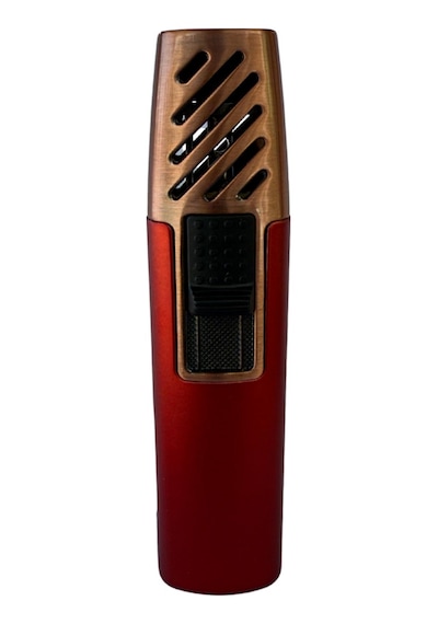 Premiumquality Kırmızı-bronz Tek Torch Pürmüz Metal Puro Çakmağı - Tr8581