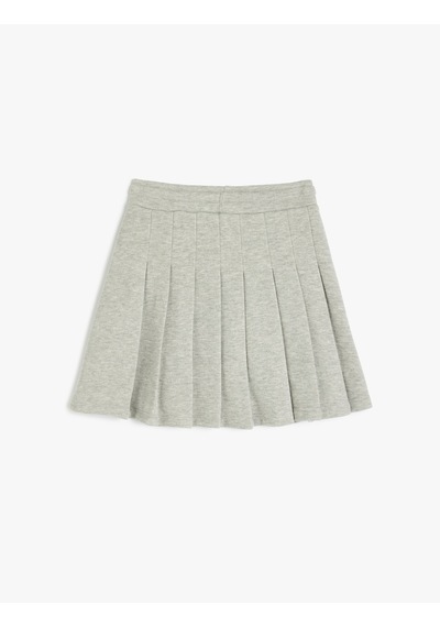 Koton Beli Bağlamalı Kalın Piliseli Mini Etek Gri 5sak10221ek Gri