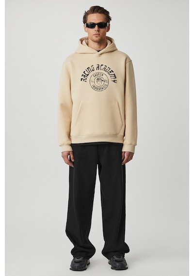 Grımelange Edgar  Erkek Yumuşacık Kapüşonlu Oversize Bej Sweatshirt