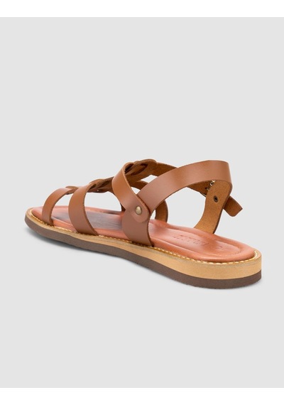 Cabani %100 Hakiki Deri Taba Kadın Sandalet Taba