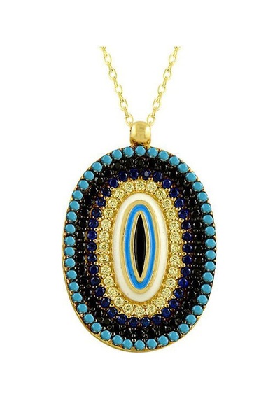 Göz Kolye Oval 3.64 Gram 14 Ayar Altın