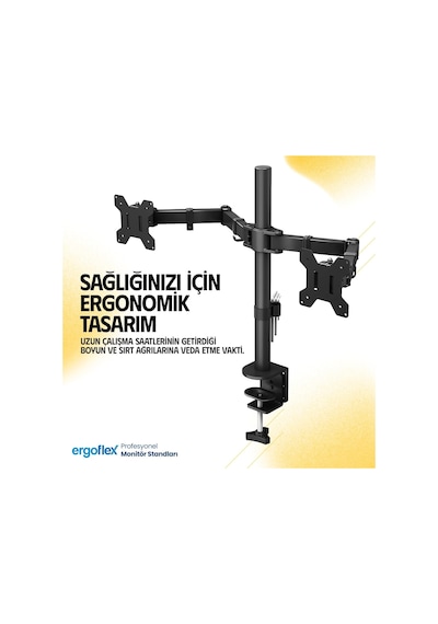 Ef52 Steel Design 2-8 Kg Çift Kol 13-27 Asansörlü Monitör Standı