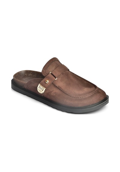 Fox Shoes Z250525202 Kahverengi Süet Önü Kapalı Kadın Terlik