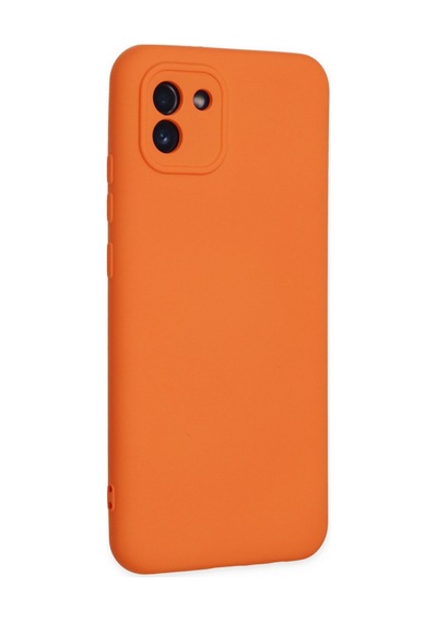 Samsung Galaxy Uyumlu - A03 Kılıf Nano İçi Kadife Silikon - Turuncu
