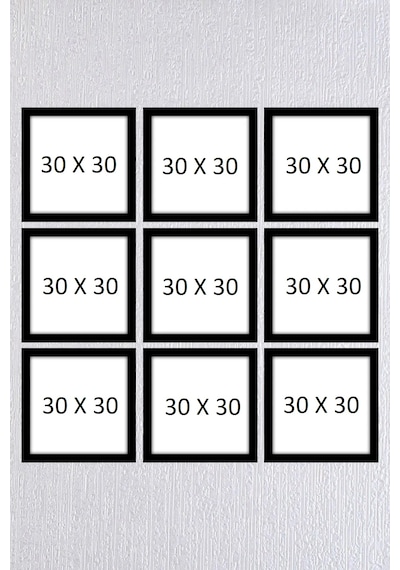 9lu 30x30 Siyah Çerçeve Seti