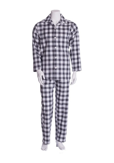 The Don Beyaz Siyah Kareli Poplin Erkek Pijama Takımı