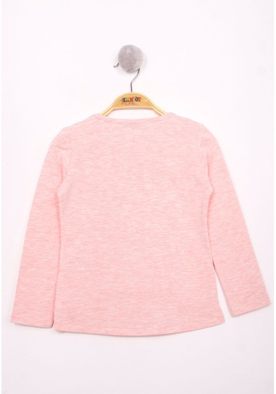 Toontoy Kids Toontoy Kız Çocuk El Baskılı T-shirt Pembe Melanj