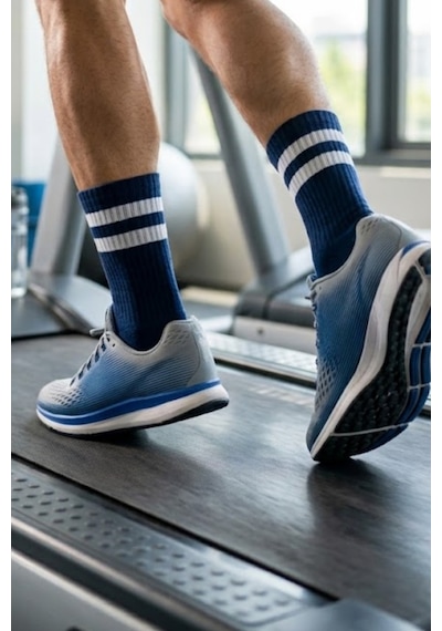 Socketta Erkek Spor Dikişsiz Havlu Taban 6'lı Lacivert Premium Soket Çorap Lacivert