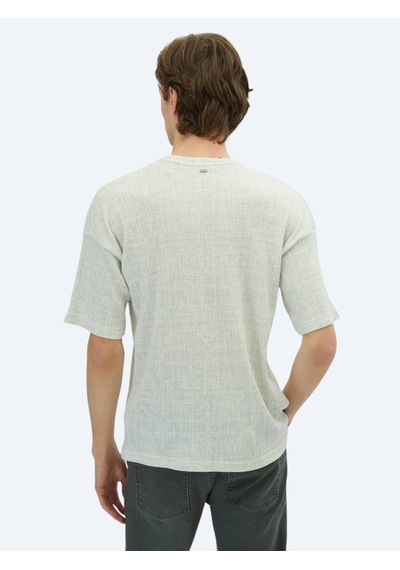 Kip Açık Haki Baskılı Bisiklet Yaka Pamuk Karışımlı T-shirt Çok Renkli Kip Açık Haki Baskılı Bisiklet Yaka Pamuk Karışımlı T-shirt Çok Renkli