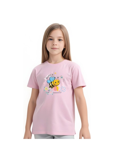 Fyk Kids Kız Çocuk Honey Baskılı Tişört Pembe