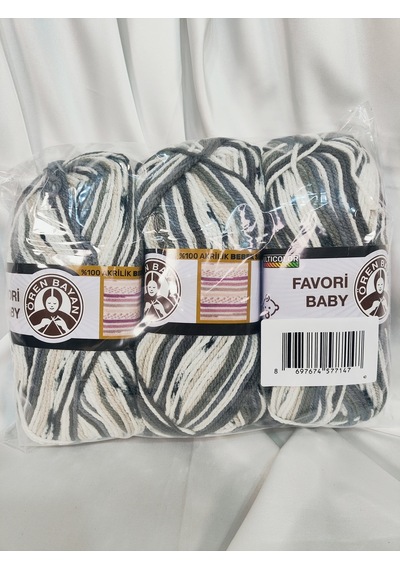 Favori Baby Ebruli El Örgü İpi 3 Adet - Renk: 657