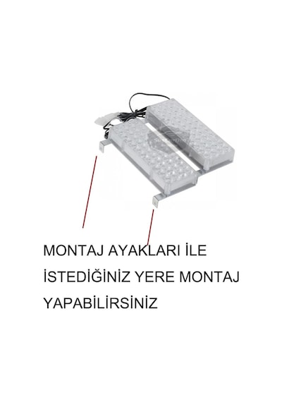 96 Led 3 Modlu Panjur İçi Çakar Led Panjur Arası Çakar Kırmızı Mavi 48x2 Led Lamba Flaşlı Polis Işığı 12v 00 Şüscaroto Aksesuar
