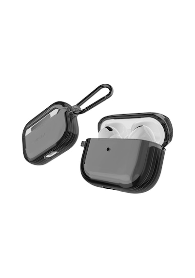Apple Uyumlu AirPods Pro Raptic Clear Serisi Askı Aparatlı Kulaklık Kılıfı Siyah