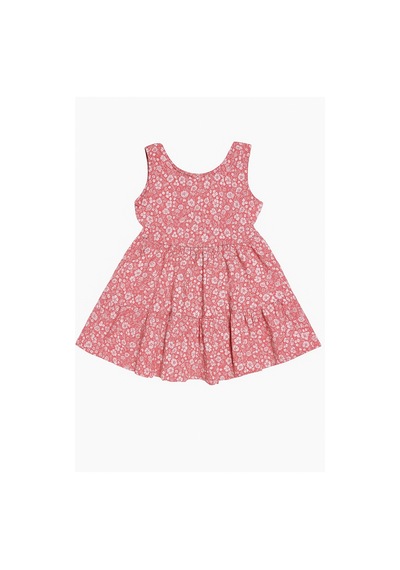 Çiçekli Kız Çocuk Elbise St09118 Pembe