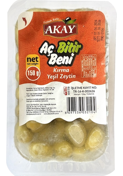 Akay Yeşil Zeytin Kırma Ve Çizik Aç Bitir 150 Gr 6 Lı Karma Paket