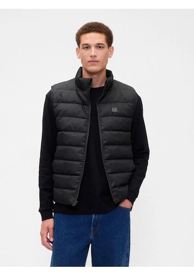 Gap 790584003 V-frch Logo Ltwt Puffer Vest Erkek Yelek Siyah