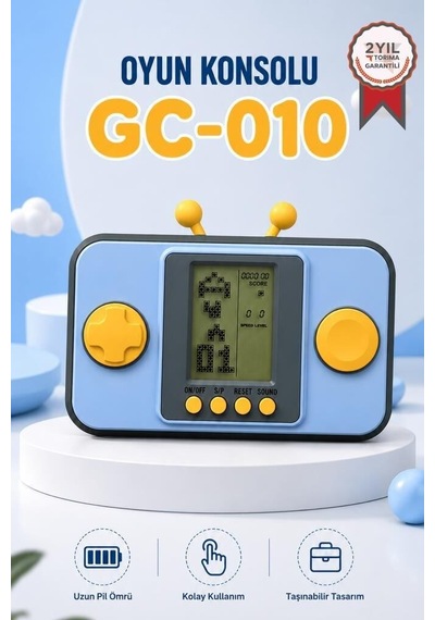 Delux Serisi Hediye Nostalji Aile Gc-010 Mavi El Atarisi Tetris Gameboy Joystick