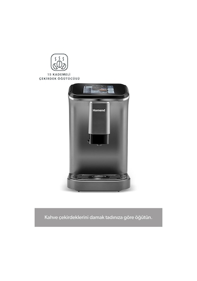 Homend Coffeebreak 5008H Kahve Öğütücülü,Süt Köpürtücülü,Dokunmatik Ekranlı Full Otomatik Espresso Makinesi