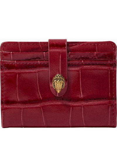 Kurt Geiger Kensington Drench Card Holder, Lüks Deri Kartlık, Sınırlı Üretim Kırmızı