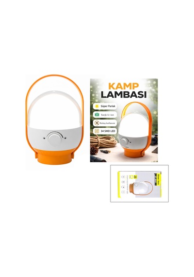 34 Led Usb Şarjlı Kamp Lambası - Ayarlanabilir Işık, 2400mah Standart