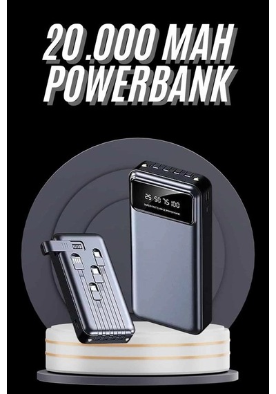 Hızlı Şarj Özellikli 20.000 Mah Dijital Göstergeli Usb Girişli Android Ve İos Uyumlu Powerbank - Çok Renkli