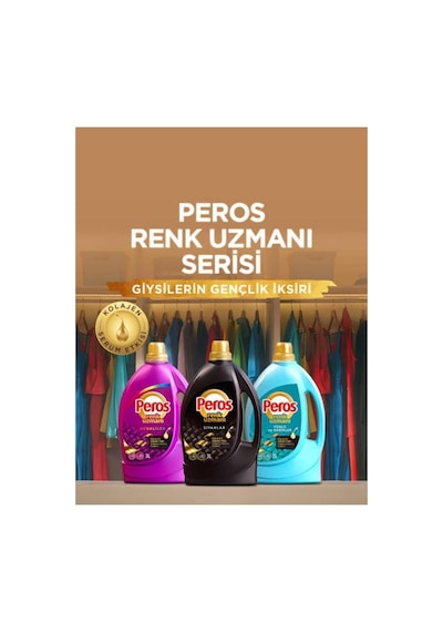 Peros Renk Uzmanı Sıvı Çamaşır Bakım Detarjanı Siyahlar - Renkliler - Bakım Yünlü Narinler 3x3l 3 L