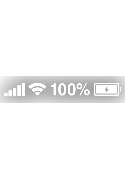 Batarya Pil Wifi Icon Oto Sticker 17x17 Cm Beyaz