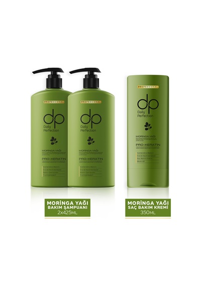 Dp Daily Perfection Şampuan Moringa Yağı 425 ML X 2 & Saç Bakım Kremi Moringa 350 ML