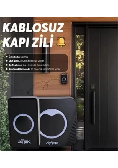Kablosuz Su Geçirmez Kapı Zili 4915