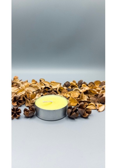 Tealight Mum-buhurdanlık Maxi Boy Soya Parafinli Narenciye Kokulu Sarı 10 Adet Beyaz