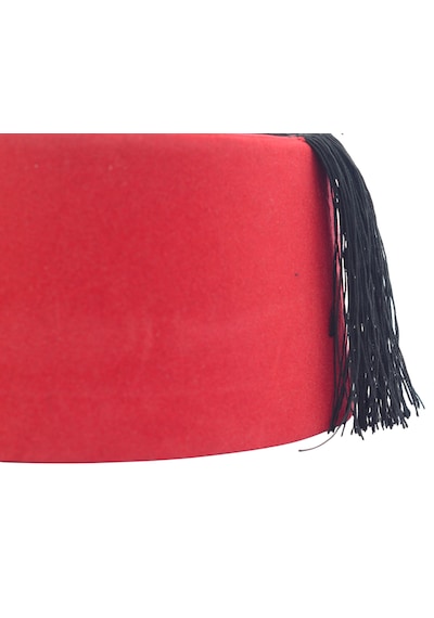 Osmanlı Kırmızı Erkek Püsküllü Damat Kına Fesi 8cmx52cm Kısa