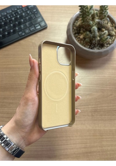 Apple iPhone Uyumlu 13 Animasyonlu Stylus Silikon Kılıf Bej