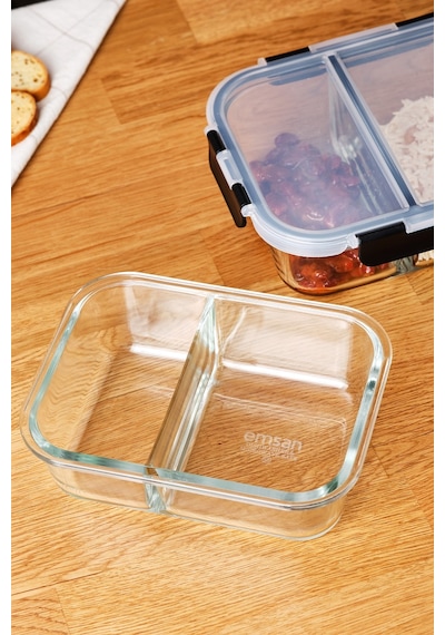 Emsan Twin 980 Ml Borosilikat Saklama Kabı Çok Renkli