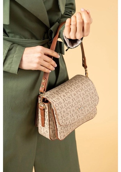 Just Polo Kadın Siyah El Ve Omuz Çantası Orta Boy 6011mh Camel Kum