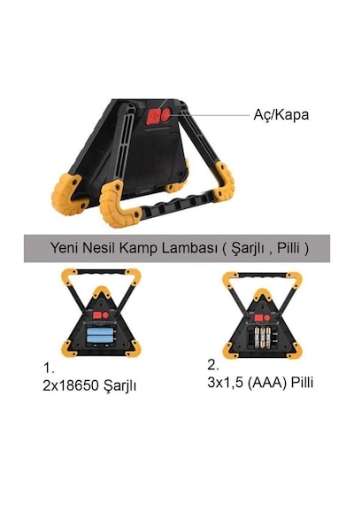 Watton Wt-331 Profesyonel Kamp Ve Araba Lambası Feneri Çok Renkli