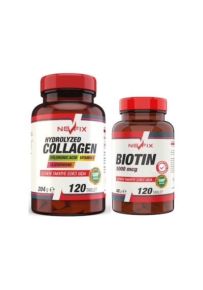 Kolajen Hyaluronic Acid 120 Tablet Biotin 5000 Mcg 120 Tablet