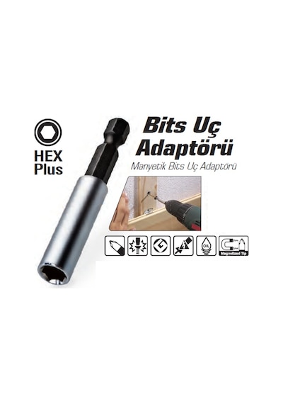 Bay-tec Manyetik Bits Uç Adaptörü Hex Plus